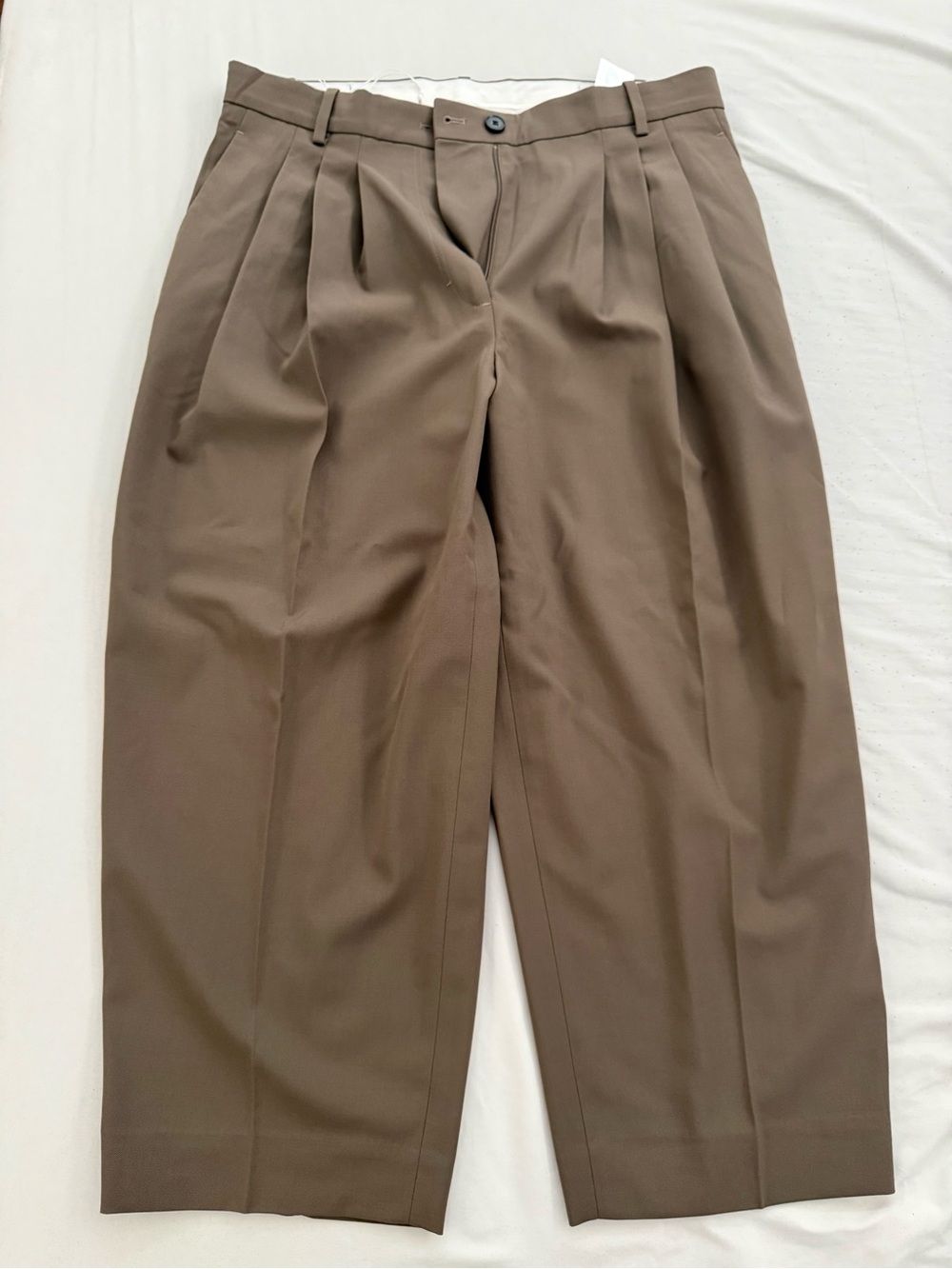 NWT COS Women’s Tailored Pleated Dress Pants in Brown Ankle Cut Size 12